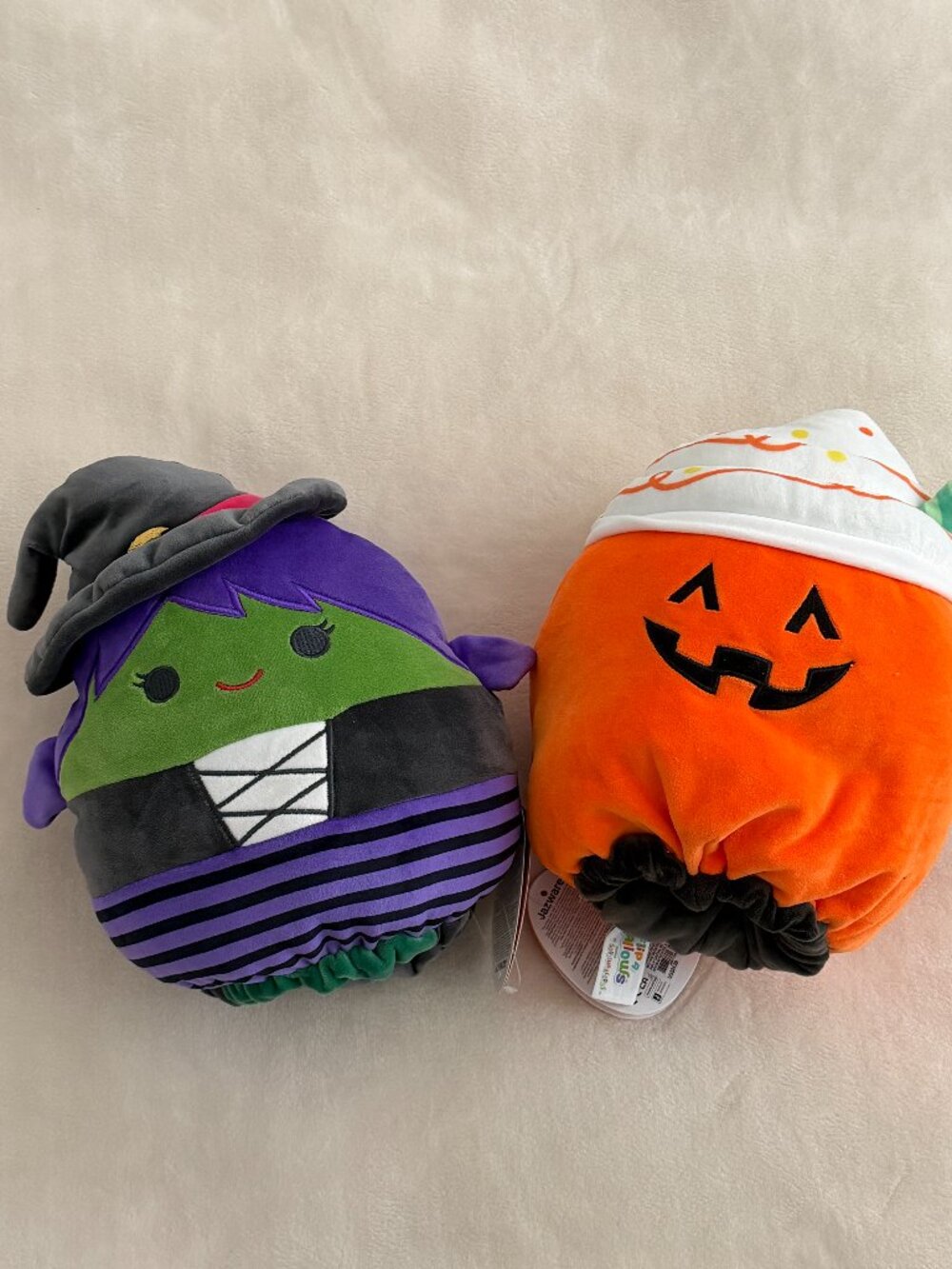 Squishmallows Halloween FlipAMallows Lot of 2 NWT Witch Cat Pumpkin Cauldron